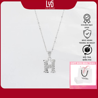 Dây chuyền bạc nữ Lys hình chữ H Full Box 6138SV -Fullbox hộp PAN đầy đủ phụ kiện PAN