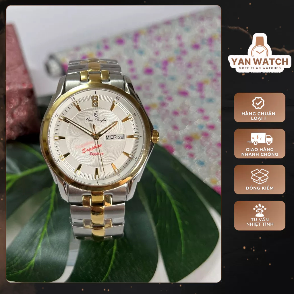 Đồng Hồ Đeo Tay Nam OP 6377 Dạ Quang Cao Cấp, Máy Pin Nhật, 42 mm, Siêu Bền, Mặt Kính Chống Xước