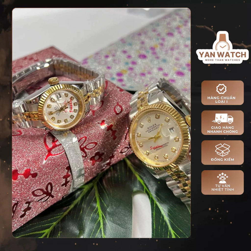 Đồng Hồ Đeo Tay Nam Nữ RoIex Niềng Khía Cao Cấp Máy Pin Nhật, Siêu Bền, Chống Nước Tuyệt Đối, Mặt Kính Chống Trầy Xước