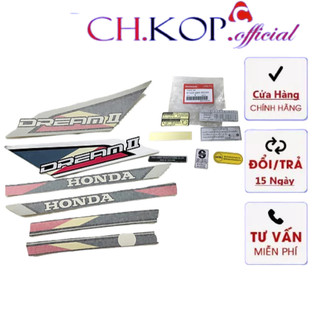 Chính Hãng | Combo Bộ tem hồng xe Dream thái luôn Tem thông số thái zin Chính hãng honda