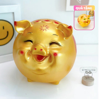 Heo Híp cười Hàn Quốc màu GOLD VIP size to ống tiết kiệm trang trí quà tặng TIỆM HEO SODA