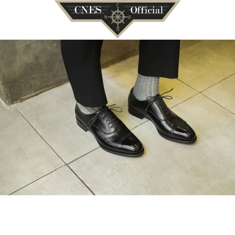 Giày Oxford Nam Cao Cấp Chất Liệu Da Bê Nhập Khẩu Thương Hiệu CNES (CNS 252)