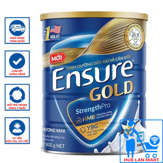Sữa Bột Abbott Ensure Gold HMB Hương Vani Hộp 800g