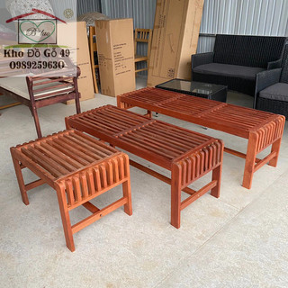 Ghế băng gỗ sân vườn-Garden bench xuất Âu gỗ bạch đàn