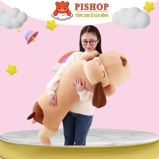 Chó bông mũi tim mềm cao cấp ,gấu bông gối ôm chó mũi tim tai dài siêu to siêu mềm mịn co dãn 4 chiều hàng loại 1