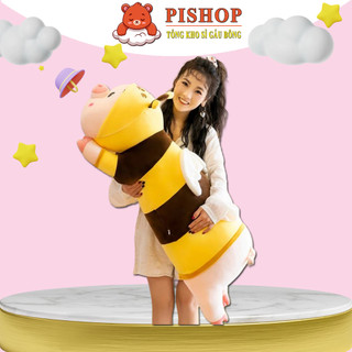 Gấu Bông Lợn Biến Hình Ong, gối ôm hình thú nhồi bông cho bé Siêu Mềm Êm Mịn Hàng Cao Cấp