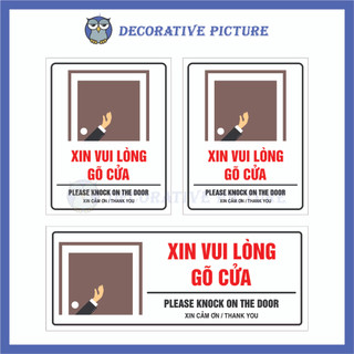 Biển Nhắc Nhở Xin Vui Lòng Gõ Cửa - Please Knock On The Door