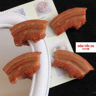 Kẹp tóc hình thịt ba chỉ nướng, kẹp thịt ba chỉ kho đáng yêu