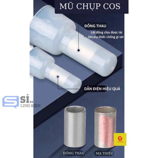 Combo 100c đầu cos nón chụp ce1x,ce2x, ce5x, đầu chụp cos,cút nối dây điện, cốt nối dây điện nhanh ce,mũ cosse