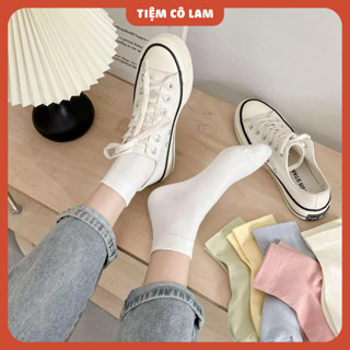 [TRÊN MẮT CÁ] Tất Trơn Mịn Basic Pastel Cổ Thấp [Tiệm vớ Cô Lam]
