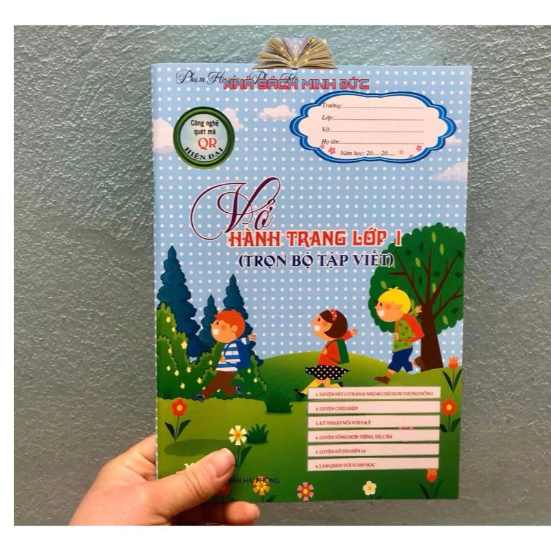 Sách - Vở luyện viết trọn bộ 124 trang gồm toán và tiếng việt (hành trang cho bé chuẩn bị vào lớp 1) có quét mã QR