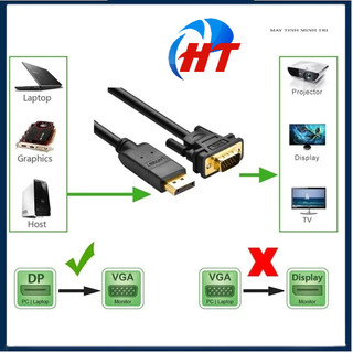 Dây cáp displayport ra vga dài 1.8m, cáp chuyển đổi tín hiệu displayport ra vga - ht
