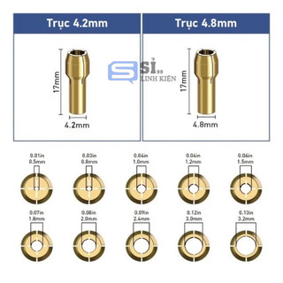 Đầu kẹp mũi khoan 0.5mm – 3.2mm trục 4.2mm / 4.8mm
