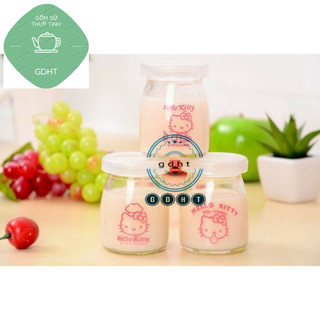[GIÁ HỦY DIỆT] Hũ thủy tinh  Lọ thủy tinh làm sữa chua có nắp 100ml có họa tiết
