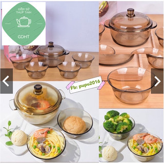 Combo bộ 5 món - 1 nồi & 4 bát thuỷ tinh chịu nhiệt
