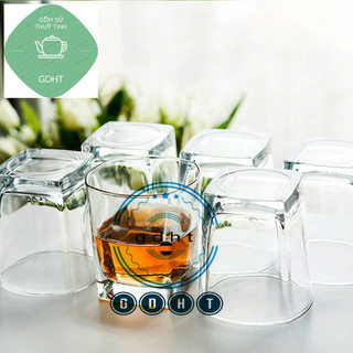 Bộ 6 ly - bộ 6 cốc thủy tinh năm cạnh 195ml