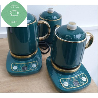 Cốc chưng yến, ly chưng yến kèm đế điện đa năng - Thố chưng yến - MÀU XANH CỔ VỊT
