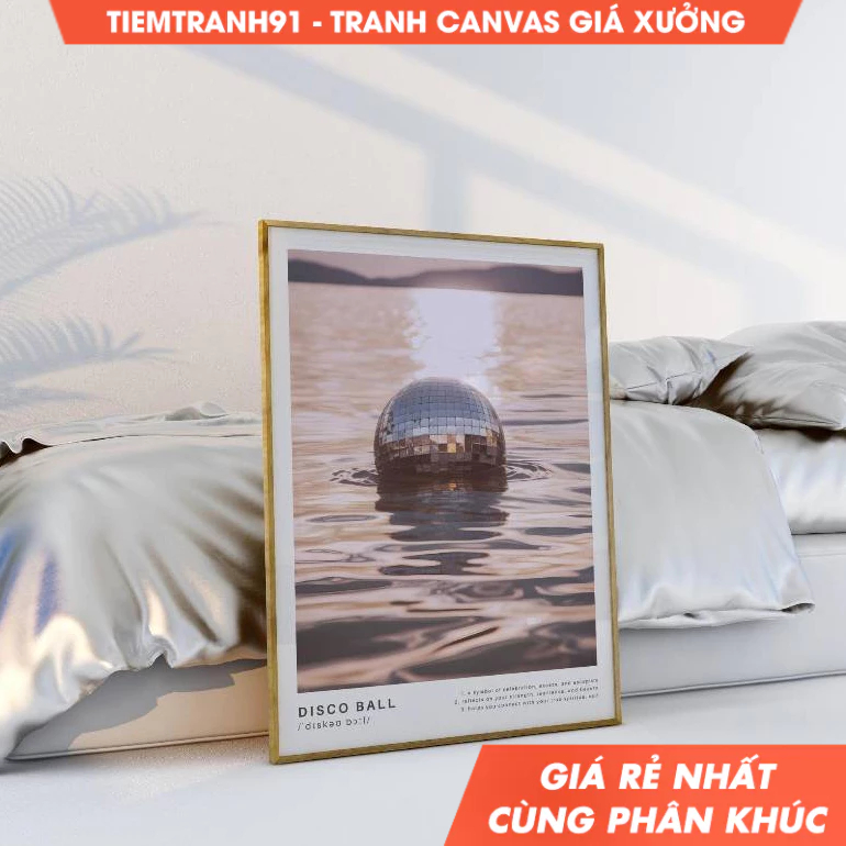 Tranh treo tường, Preppy Disco Wall Art Disco Ball Spiritual Definition Print Trendy Dorm Room Decor
