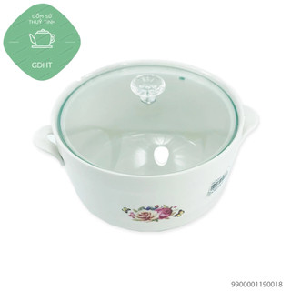 ÂU SỨ ĐỰNG CƠM CANH CÓ NẮP KÍNH- NẮP SỨ