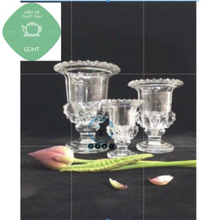Ly cắm thủy tinh bày phật thủ