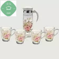 Bộ bình cốc thuỷ tinh Hoa Đẹp cao cấp