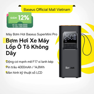 Máy bơm không khí ô tô không dây Baseus Máy nén khí di động cho ô tô Xe máyđạp Máy bơm lốp điện với màn hình kỹ thuật