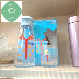 Bình thủy tinh họa tiết cute hàng đẹp giá hạt dẻ
