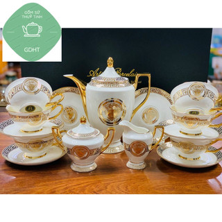 Bộ ấm chén phong cách Hoàng Gia bằng gốm sứ thủ công cao cấp