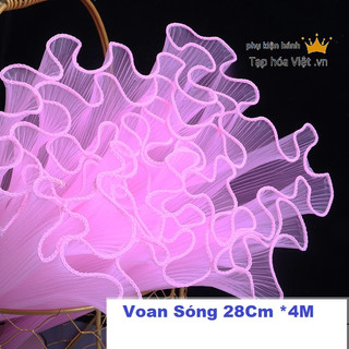 Lưới Sóng Bó Hoa 28Cm *4M, voan lưới sóng bó hoa, voan hàn quốc
