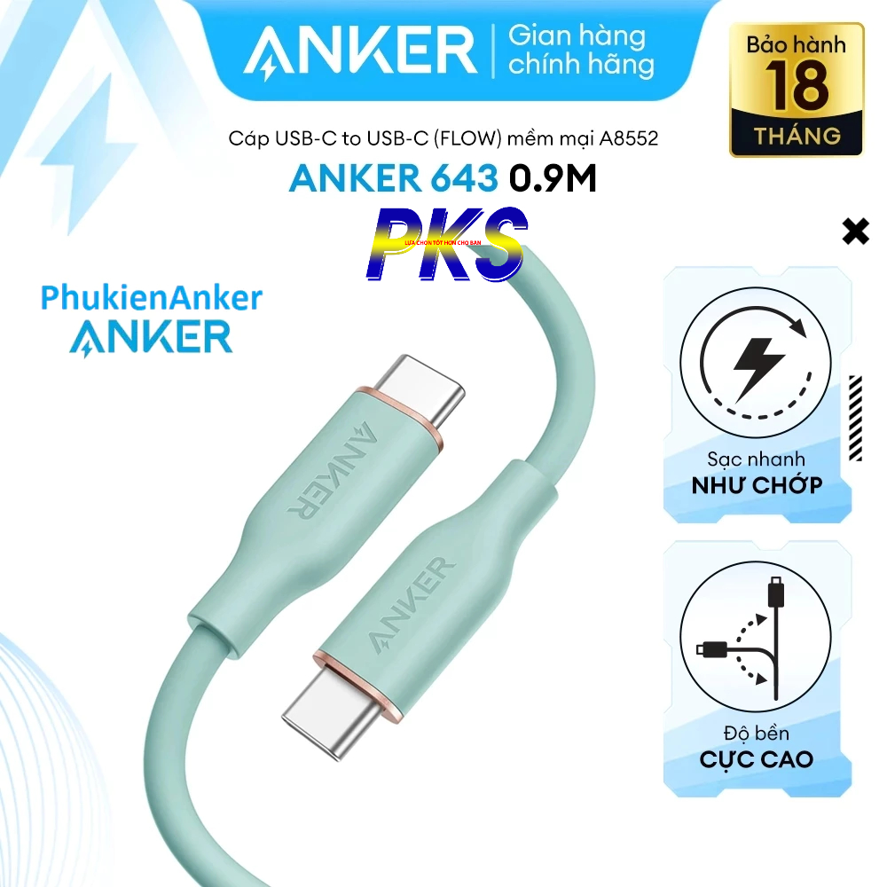 Cáp Sạc Nhanh 100W Type C - Type C Anker PowerLine Flow III A8552 0.9m 1.8m