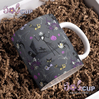 Cốc In Hình Halloween (In Theo Yêu Cầu)-Cốc Uống Nước Có Quai Cầm Solcup 400ml