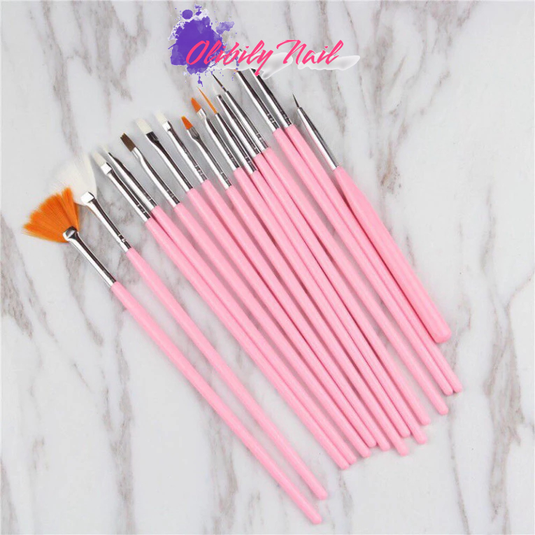 bộ 15 cọ vẽ móng Olibily, set 15 cọ vẽ móng
