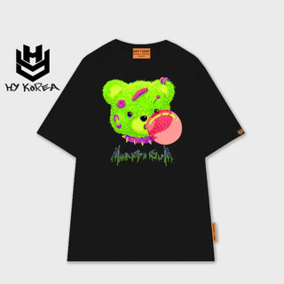Áo thun Localbrand HY KOREA In hình Monter GVM 2129 Tay Lỡ unisex phom rộng vải cotton