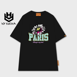 Áo thun localbrand hy korea in hoa cúc paris 2125 tay lỡ unisex phom rộng vải cotton