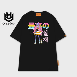 Áo thun Localbrand HY KOREA In hình Girl Hàn Quốc 2122 Tay Lỡ unisex phom rộng vải cotton
