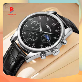 Đồng hồ nam dây da Wokai68 mẫu mới 2025