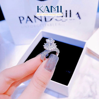  Nhẫn đế cao hoa tia sang chảnh Kami trang sức sỉ NX844 