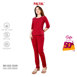 Đồ bộ mặc nhà nữ kiểu quần dài tay lỡ cotton 023p 3249 hàng chính hãng paltal - sale off 50%