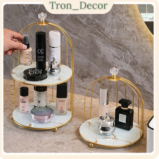 Kệ đựng đồ đa năng, Kệ mỹ phẩm Hình Lồng Chim Bằng Kim Loại Để Bàn Tronn decor