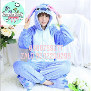 Bộ đồ thú ❤️bộ đồ thú stitch xanh, hồng