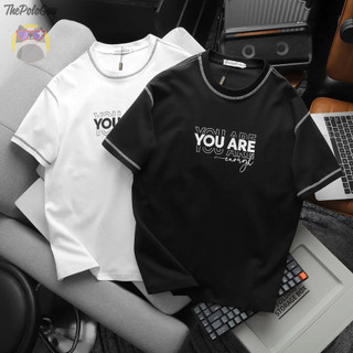 Áo Thun Form Unisex In Chữ YOU ARE, Áo Thun Cổ Tròn Tay Lỡ Vải Cotton CPAU, Áo Thun May Lộn Ngược