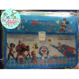 Cặp nhựa học thêm 2 ngăn - khách sỉ ib