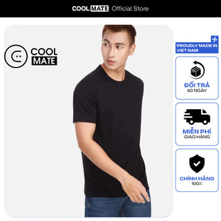 Áo thun nam Cotton Compact Premium chống nhăn màu ĐEN Coolmate