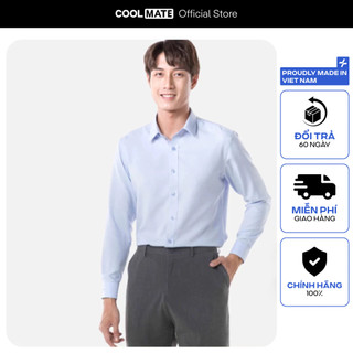 Áo sơ mi nam dài tay CaféDriS màu XANH NHẠT khử mùi hiệu quả Coolmate