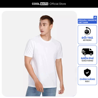 Áo thun nam Cotton Compact phiên bản Premium chống nhăn màu trắng Coolmate 