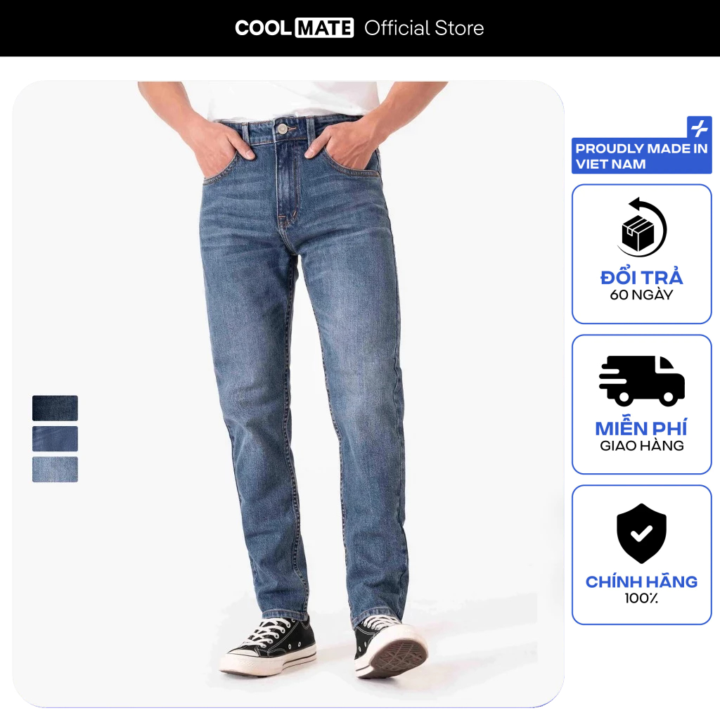 Quần Jeans Clean Denim dáng Slimfit S3 Coolmate
