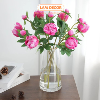 Hoa mẫu đơn kiểu dáng vintage bông to làm phụ kiện chụp ảnh decor, hoa giả trang trí nhà