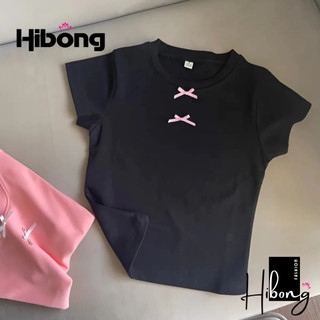 Áo Thun TAY NGẮN CỔ TRÒN 2 NƠ Dáng Dài BM00_BM128, Áo Babytee Nữ Kiểu Basic Trơn Chất Thun Gân/Borip Đẹp - HIBONG