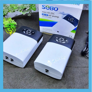 Máy sủi oxy tích điện siêu êm sobo sb168 1 vòi và sb268 2 vòi, máy sủi oxy cho bể cá cảnh