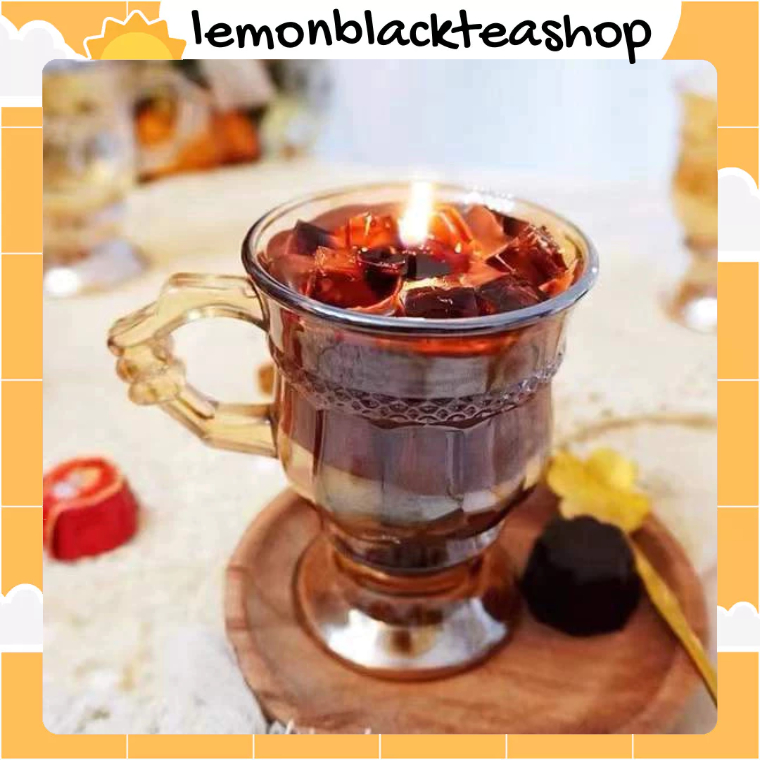 Nến Thơm Ly Cafe Thuỷ Tinh Hương Cafe Đen, Latte Sữa